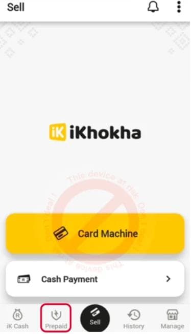 Step 1 -  Select "Prepaid" at the bottom of your screen