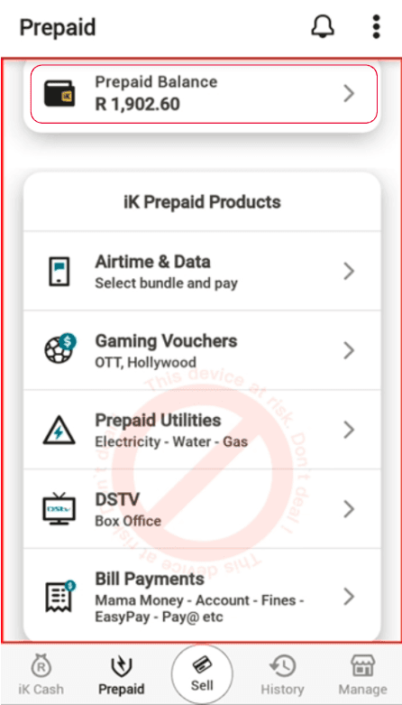 Step 2: Make sure you have enough money on your prepaid balance