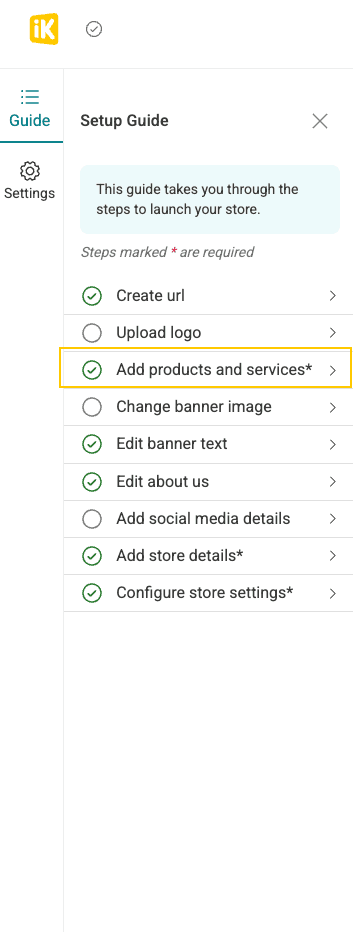 Step 4: Select the products & services you want to sell